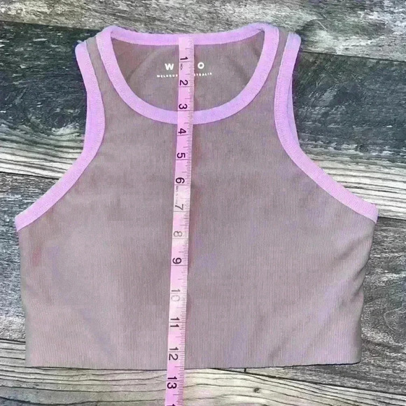 Wilo Ribbed Racerback Tank Top Sports Bra - Picture 5 of 7